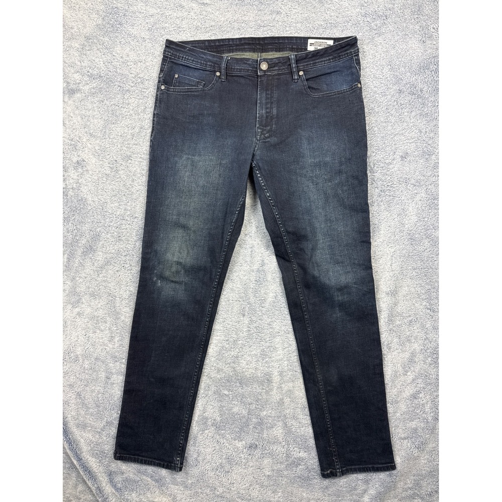 Buffalo David Bitton Mens 36x34 Dark Wash Jackson Straight Stretch Denim Jeans